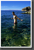 Swimming in Lake Titicaca
