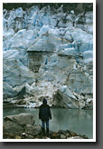 Barbara in front of Lamplugh Glacier